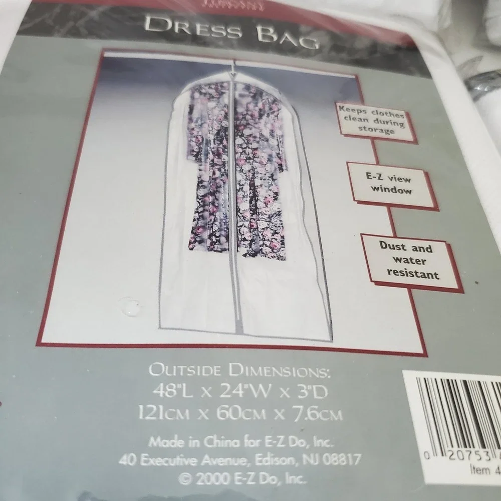 Lot of 4 White Dress Bags 48x24x3 Tuscany Collection Mainstays E-Z View Window